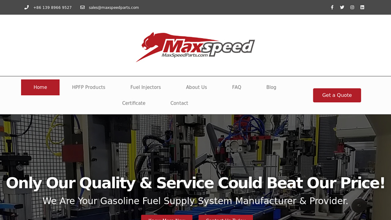 A Trustworthy & Affordable High Pressure Fuel Pump Manufacturer - MaxSpeed Parts - High Pressure Fuel Pump Manufacturer & Provider