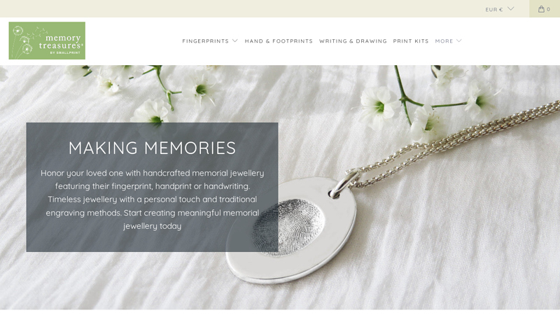 Personalised memorial jewellery by Memory Treasures