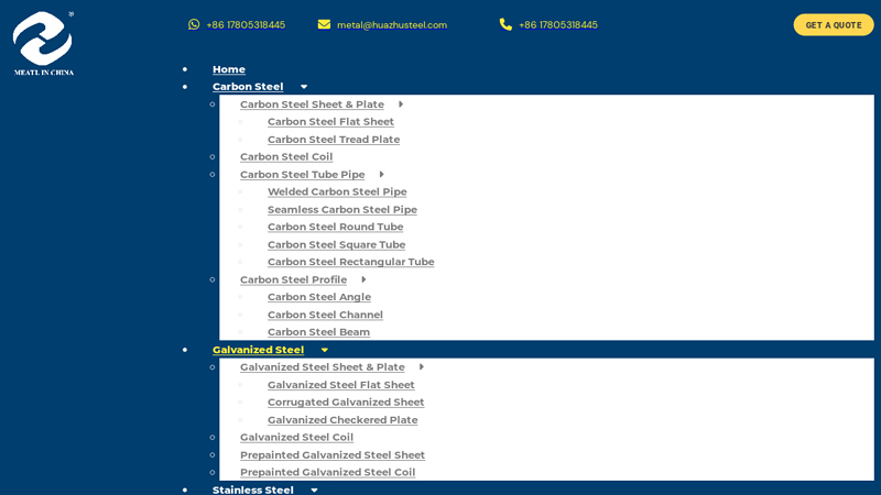 Image of Carbon Steel，Galvanized Steel & Stainless Steel Manufacturer, Supplier ...