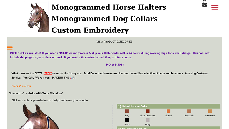 Monogrammed Horse Halters | Embroidered Horse Halters | Monogrammed Dog Collars