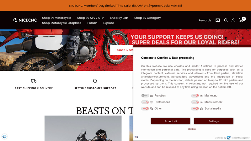 Motorcycle, ATV, UTV & Car parts with best price & service