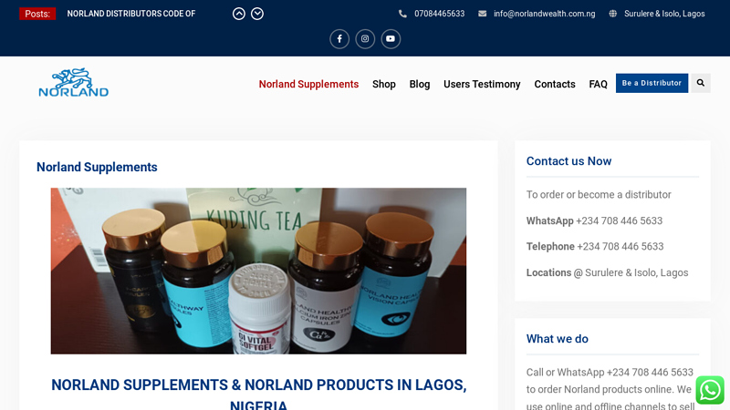 Norland Supplements - Norland Products Store, Lagos | Nigeria