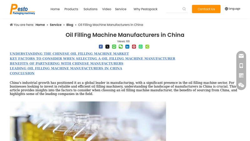 Image of Oil Filling Machine Manufacturers in China