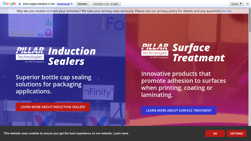 Induction Sealers, Surface Treatment Solutions | Pillar Technologies