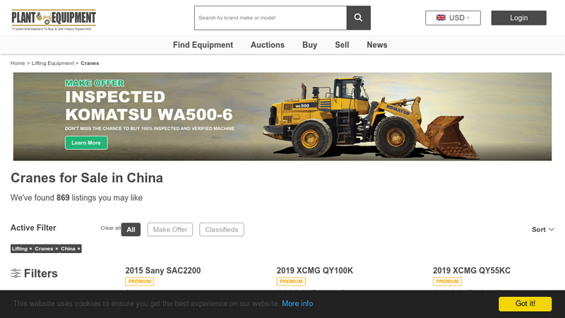 Image of New & Used Cranes for sale in China