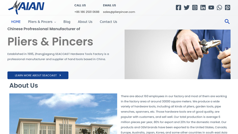 Chinese Professional Manufacturer of Pliers & Pincers | CHINA