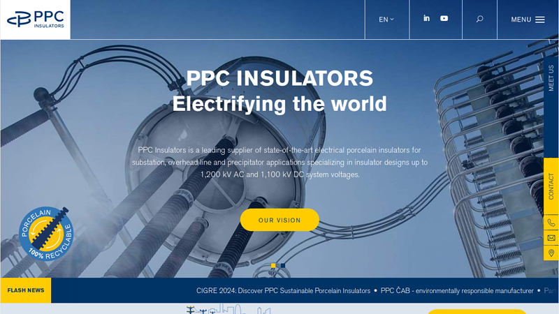 Electrical Porcelain Insulators: Post & Long Rod - PPC Insulators