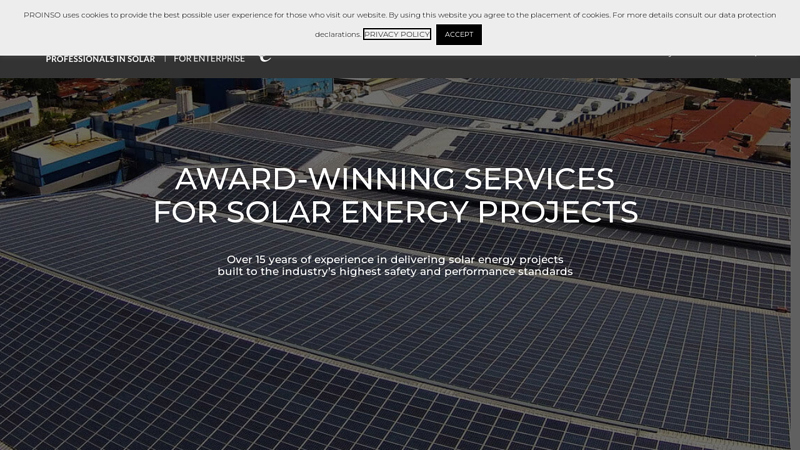 Award-winning services for solar energy projects - PROINSO