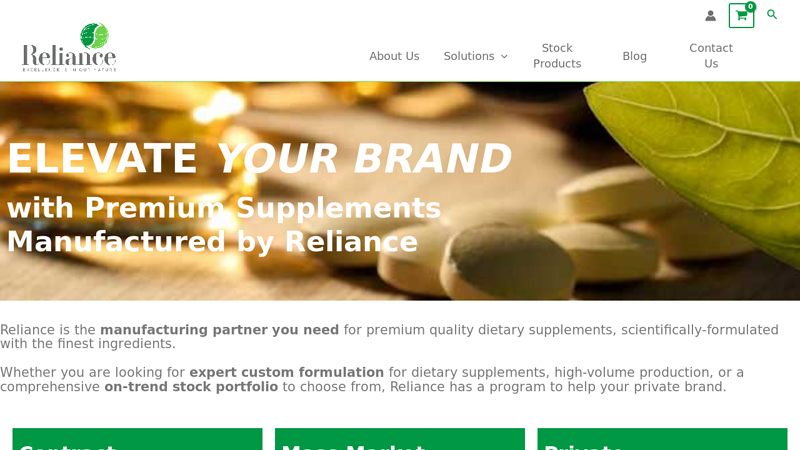 Home - Reliance Private Label Supplements