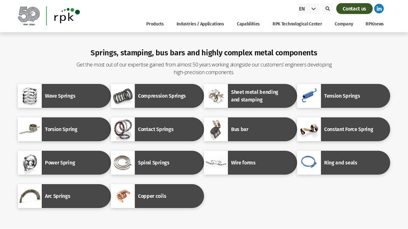 Engineering and Custom Spring, Parts and More Manufacturer | RPK Group