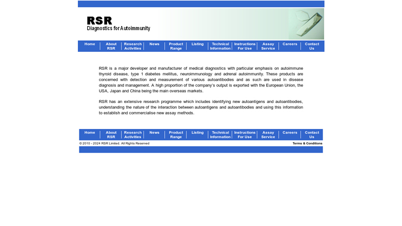 RSR Limited In Vitro Diagnostics Services- Manufacturer of Medical Diagnostic Devices, Reagents & Kits for the Test and Diagnosis of Autoimmune Diseases