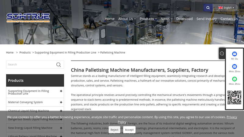 Image of China Palletising Machine Manufacturers, Suppliers, Factory