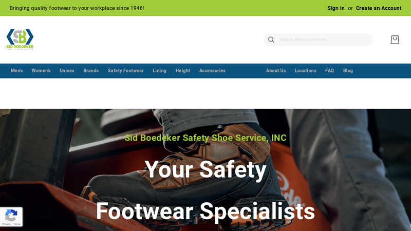 Sid Boedeker Safety Shoes Home Page