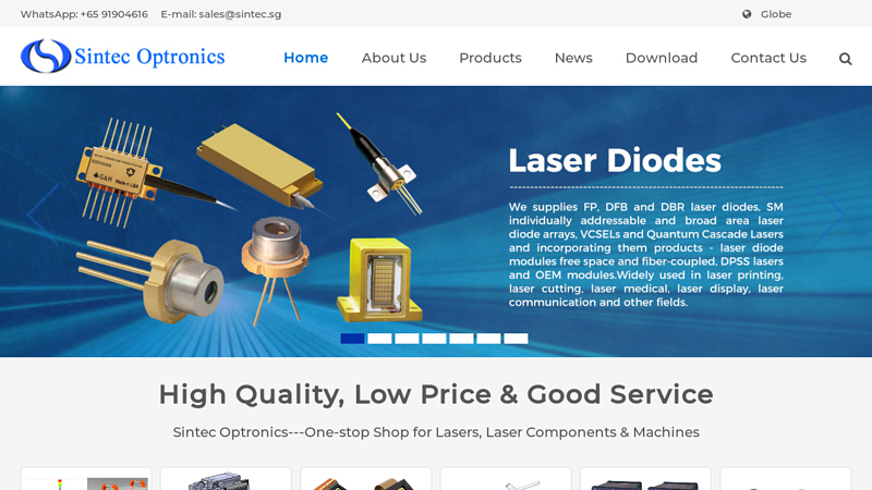 Sintec Optronics Pte Ltd-Sintec Optronics - One-stop Shop for Optics, Lasers, Machines & Parts