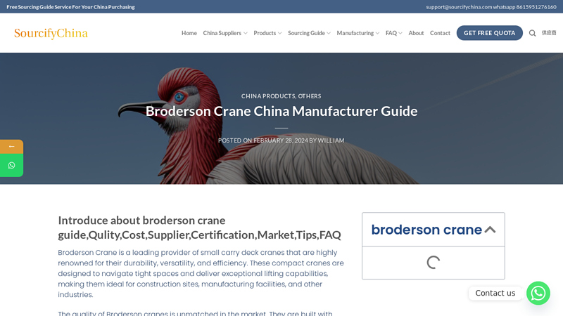 Image of Pia Crane China Manufacturer Guide