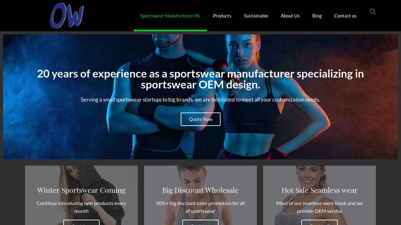 Activewear manufacturer Sportswear Manufacturer HL