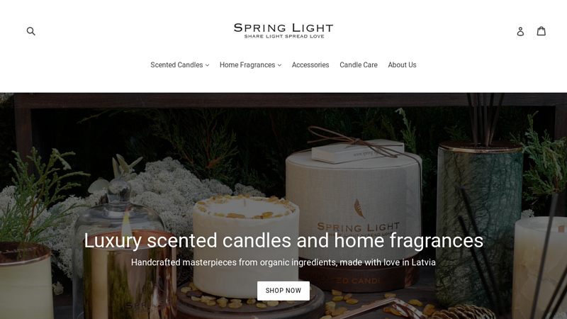 Spring Light Handcrafted Scented Candles  SPRING LIGHT