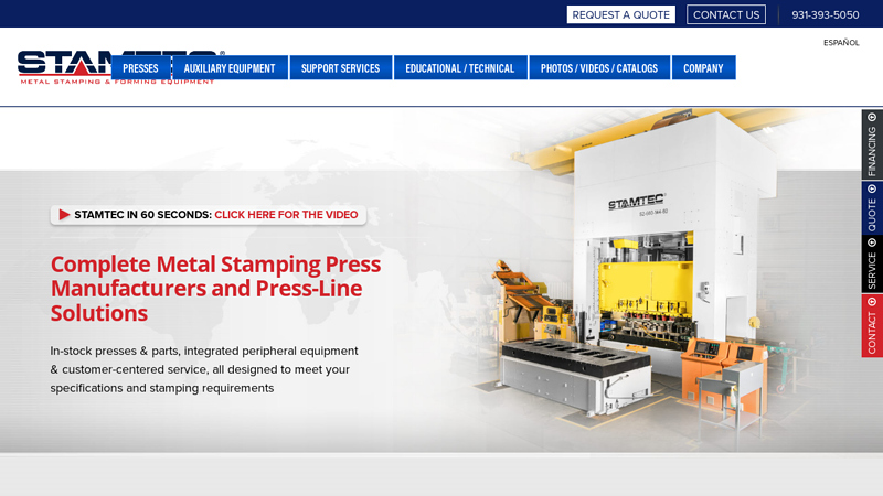 Stamping Press Manufacturers | Industry Leading Metal Stamping and Automotive Stamping Press Manufacturers - Stamtec Inc.