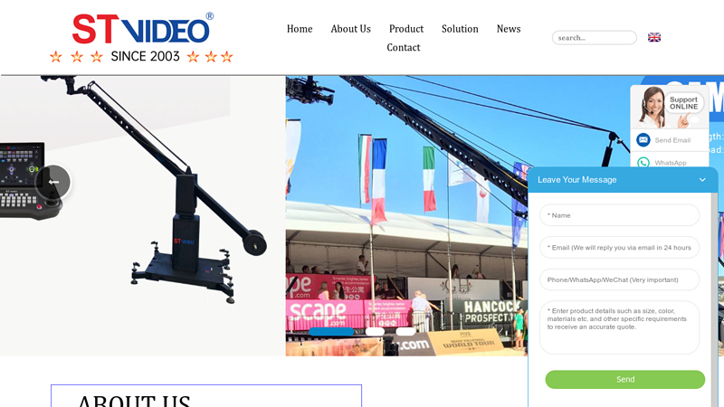 St Video, Camera Crane, Wireless Transmitter, Intercom, Studio Equipment Supplier