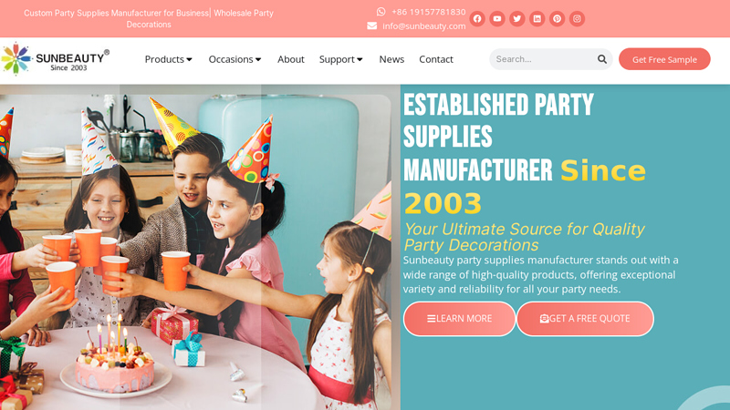 Custom Party Supplies Manufacturer for Businesses - SUNBEAUTY