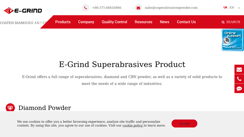 E-Grind: Superabrasive, Abrasive Powder Supplier/Manufacturer China