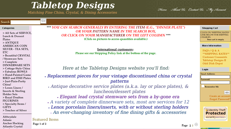 Tabletop Designs, discontinued china & crystal, dinnerware sets, old patterns,Tablescapes