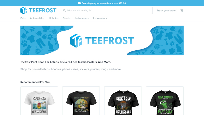 Teefrost Print shop for T-shirts, stickers, face masks, posters, and more.