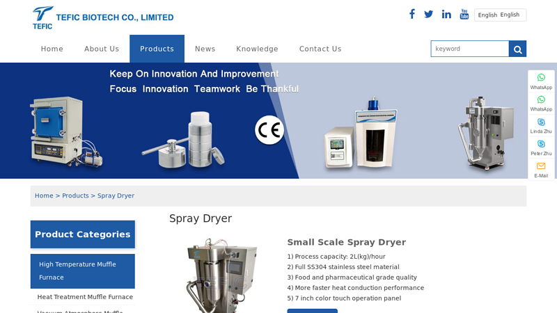 Image of China Spray Dryer Manufacturers and Suppliers