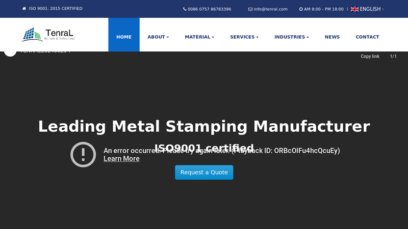 Precision Metal Stamping Parts Supplier & Manufacturer China | Tenral