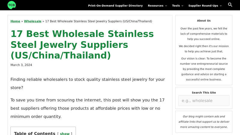 Image of 17 Best Wholesale Stainless Steel Jewelry Suppliers (US/China/Thailand)