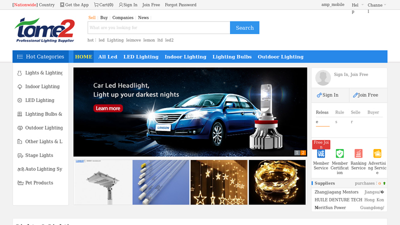 China Online Lights & Lighting B2B Marketplace for Manufacturers, Suppliers| Tome2