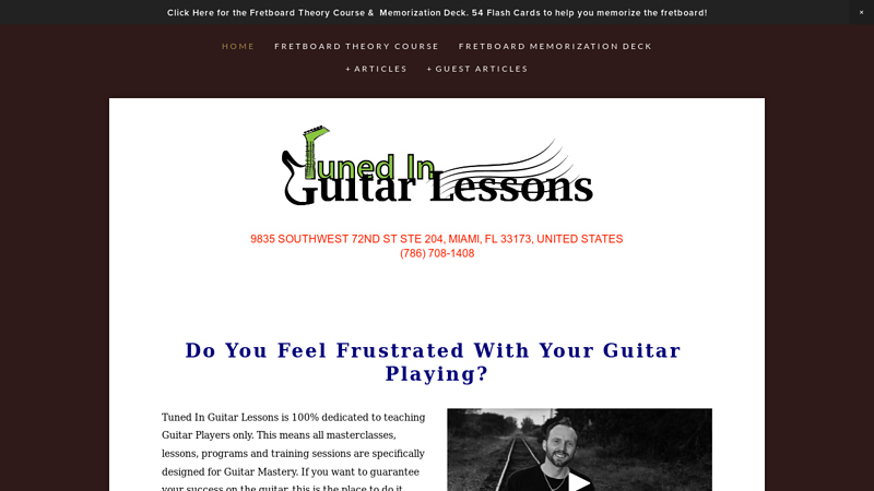 Tuned In Guitar Lessons - Expert Guitar Teacher in Miami FL