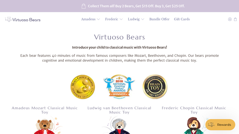 Virtuoso Bears USA: Classical Music Toy For Babies & Toddlers