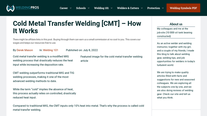 Image of Cold metal transfer welding [CMT]