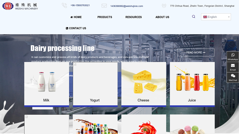 Image of Beverage & Water & Cheese production line