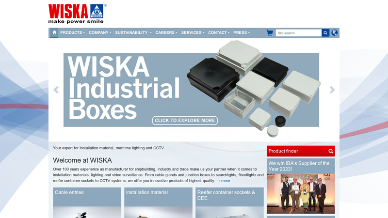 Your expert for installation material, maritime lighting and CCTV. - WISKA - make power smile