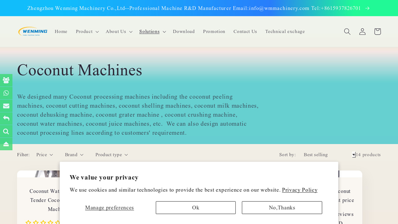 Image of Coconut Processing Machines-Wenming Machinery