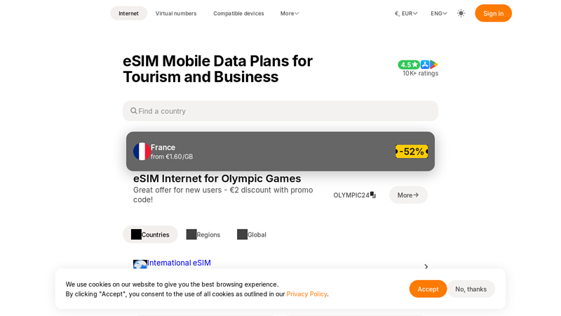 eSIM Service - Prepaid Virtual SIM Cards for Travelers - Yesim