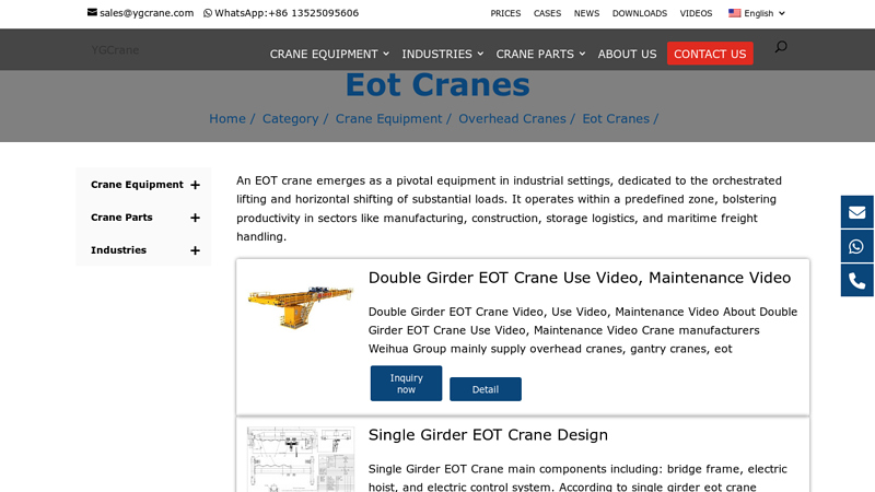 Image of China Eot Cranes Manufacturers and Eot Cranes for Sale- YGCrane