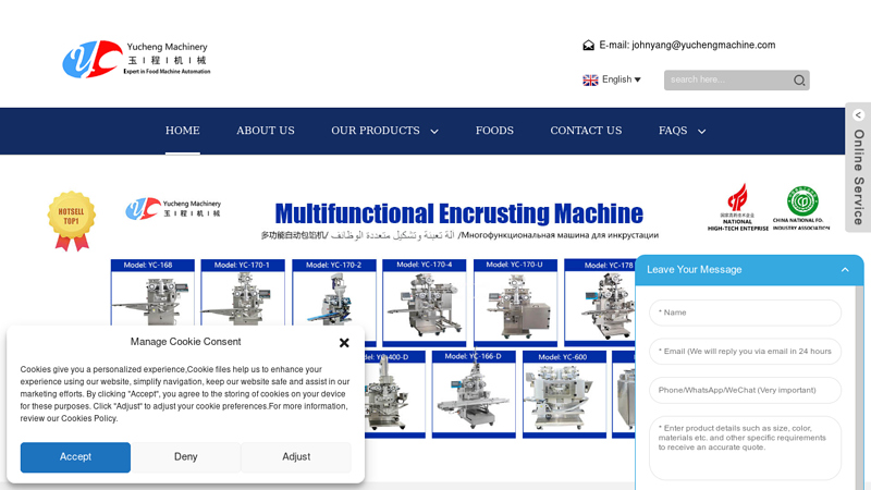 Encrusting Machine, Cookies Machine, Bakery Equipment Manufacturer