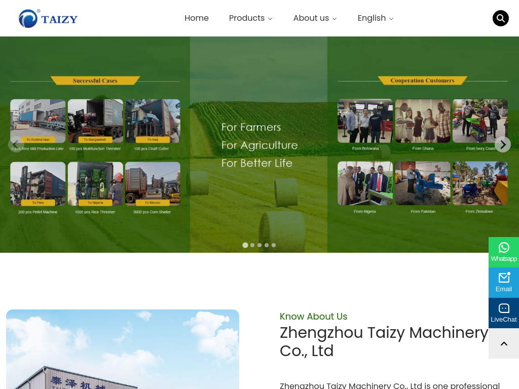 For Farmers, For Agriculture, For Better Life - Taizy Agricultural Machinery Co., Ltd