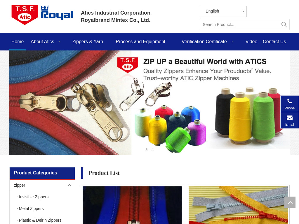 Buy Zippers Wholesale Best Selection on Atics Industrial Corporation