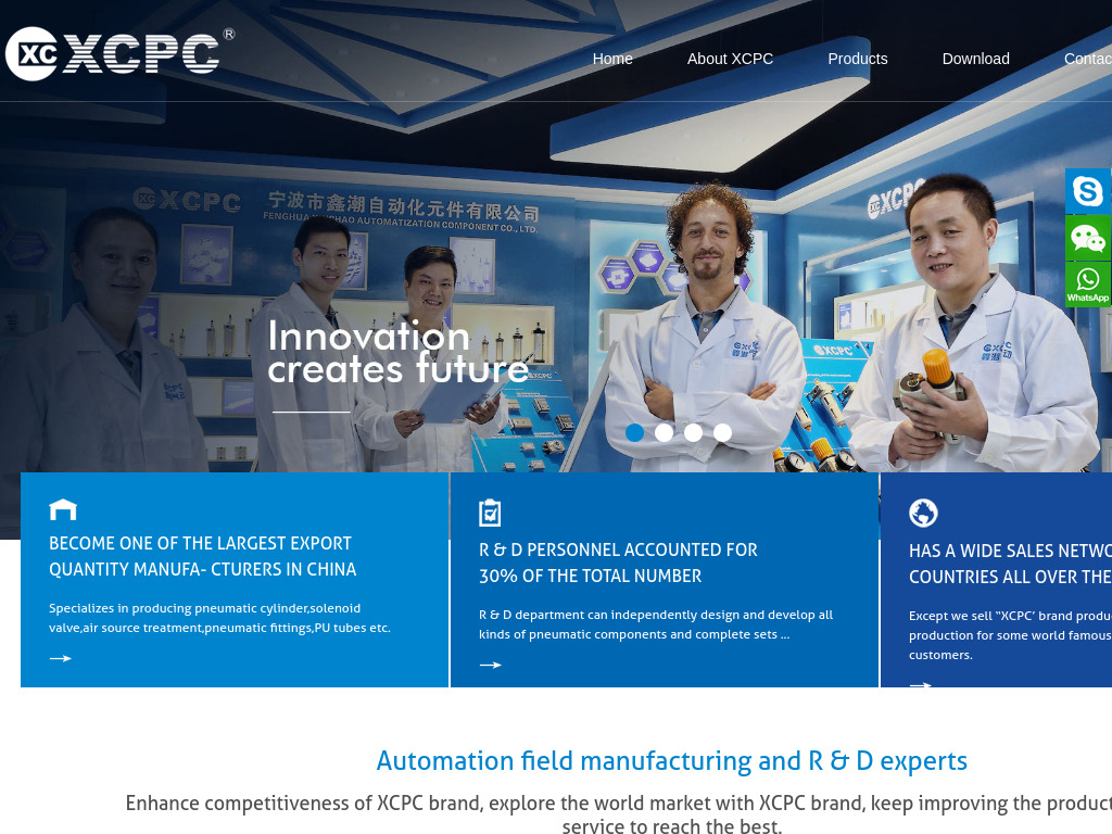 XCPC Pneumatic Cylinder.Air Soruce Treatment Units.Directional Valve.Fluid Solenoid Valve.Pneumatic Accessories-Ningbo Xinchao Automatization Component Co.,Ltd.