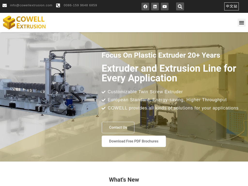 COWELL EXTRUSION-Plastic Extruder Manufacturer, Extrusion Machine Manufacturer