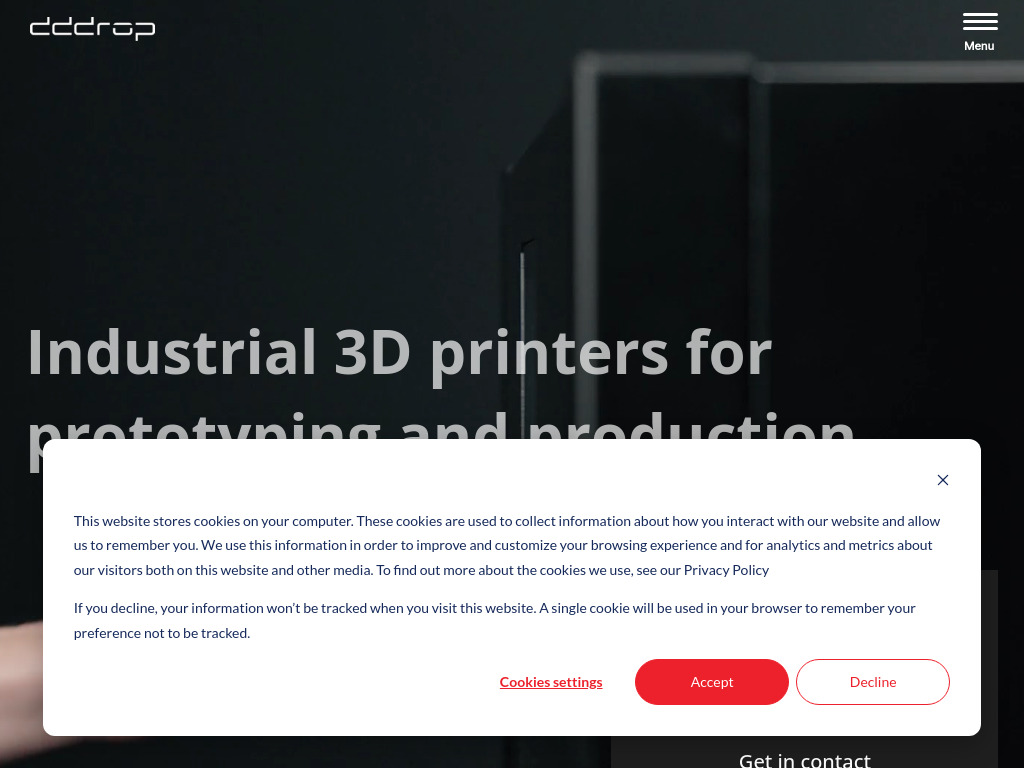 Home - dddrop - Professional FFF 3D Printers - Additive manufacturing