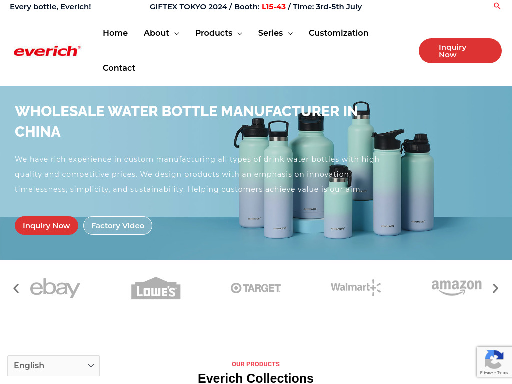 Wholesale Water Bottle Manufacturer In China - Everich