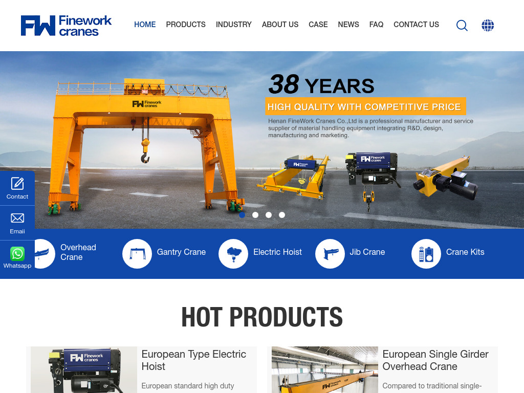 Overhead crane, Gantry Crane, Electric hoist-Henan FineWork Cranes Co.,Ltd