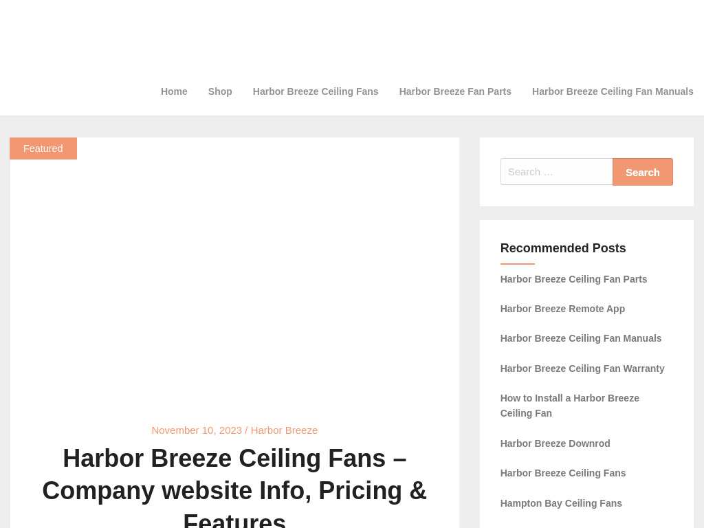 Harbor Breeze ceiling fans website and Replacement parts