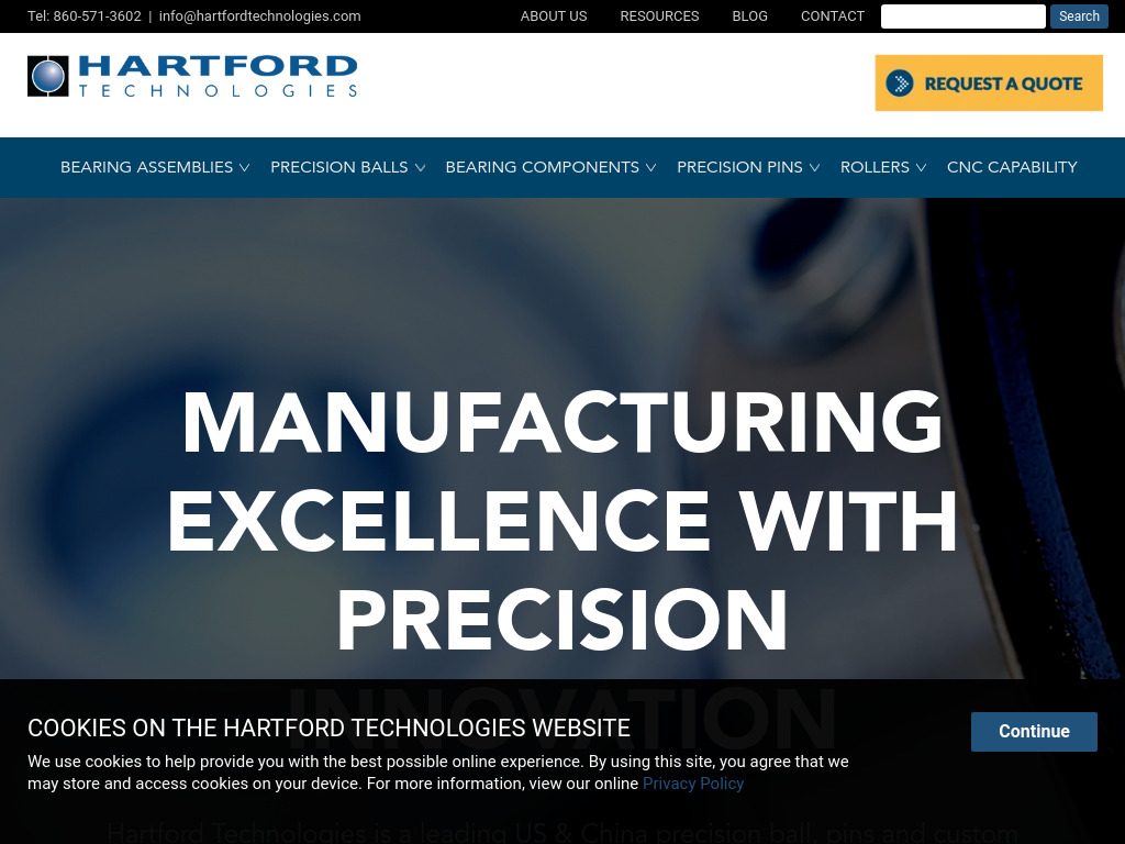 Leading Precision Ball, Pins, and Custom Bearing Manufacturer - Hartford Technologies