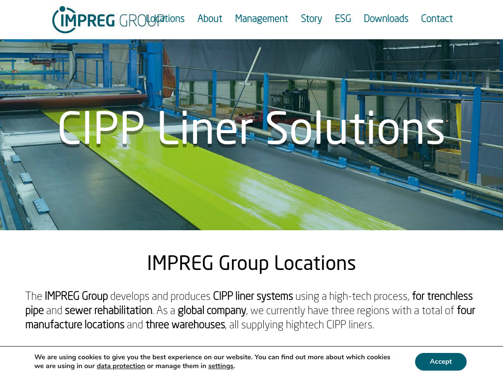 IMPREG Group: Global CIPP Liner Manufacturer with UV-curing